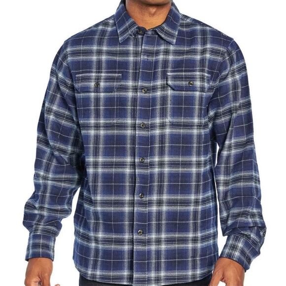 NWT NIP Woolrich Men’s Button Cotton Brawny Blue Ombre Plaid Shirt $95 XXXL - Picture 1 of 7